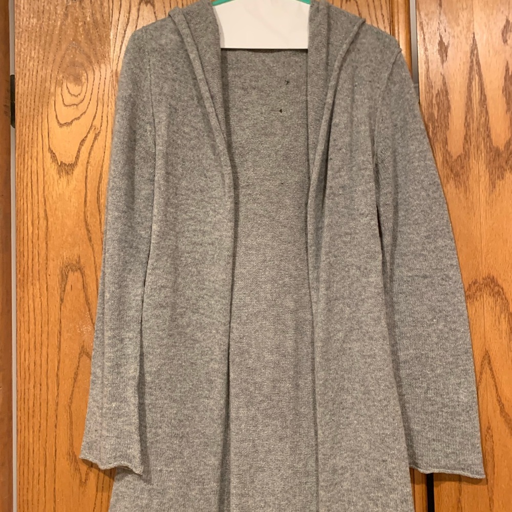 Vintage Cabi grey lambs wool hooded sweater